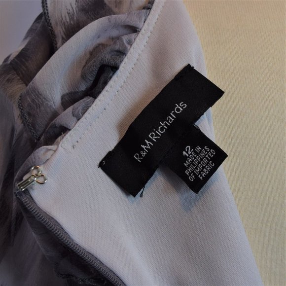 ECU R & M Richards Black & White Dress Ruffle Front - Picture 5 of 7